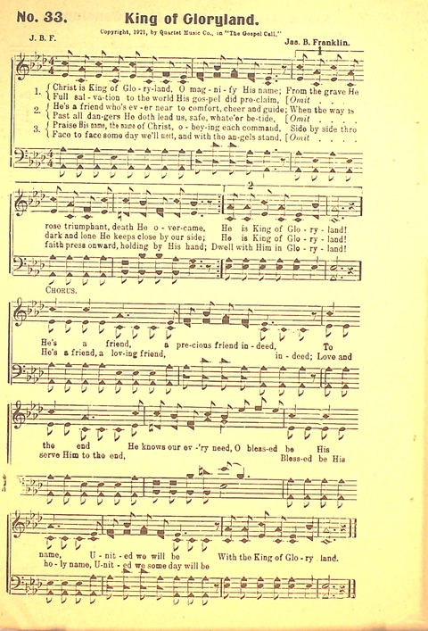The Gospel Call: a book of revival songs page 34