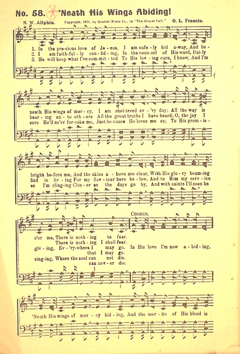 The Gospel Call: a book of revival songs page 60