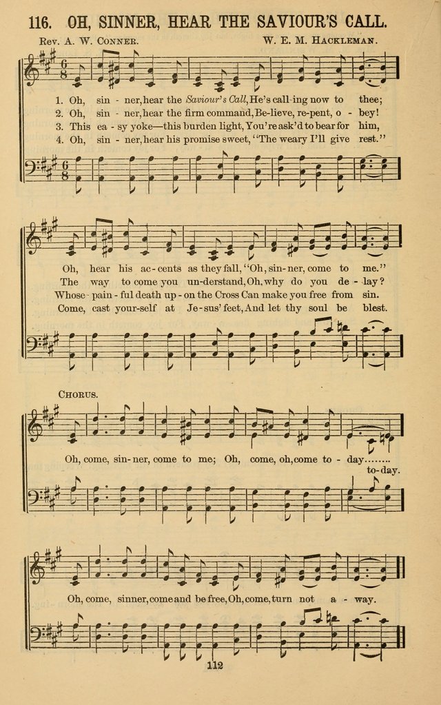 The Gospel Call: choice songs for revivals, Sunday-schools and the church page 112