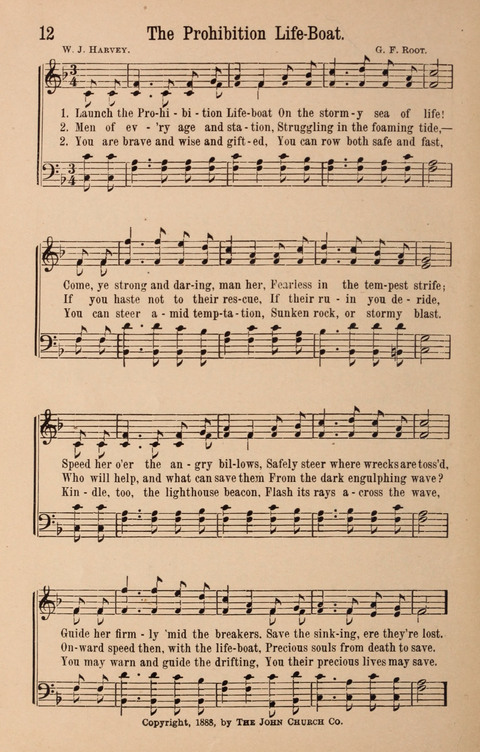 The Glorious Cause: a Collection of Songs, Hymns and Choruses for Earnest Temperance Workers page 12