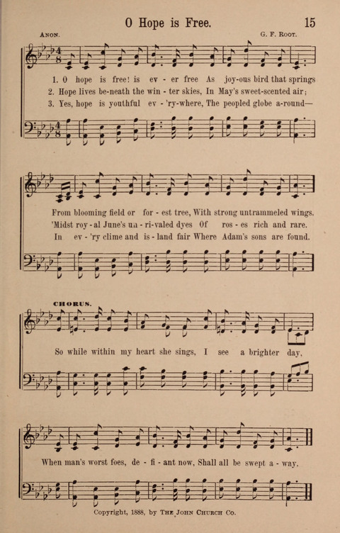 The Glorious Cause: a Collection of Songs, Hymns and Choruses for Earnest Temperance Workers page 15