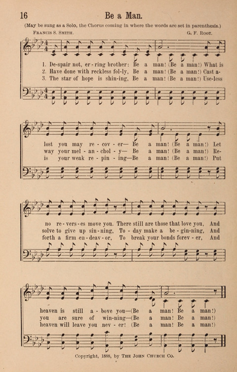 The Glorious Cause: a Collection of Songs, Hymns and Choruses for Earnest Temperance Workers page 16