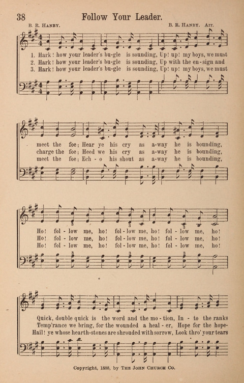 The Glorious Cause: a Collection of Songs, Hymns and Choruses for Earnest Temperance Workers page 38