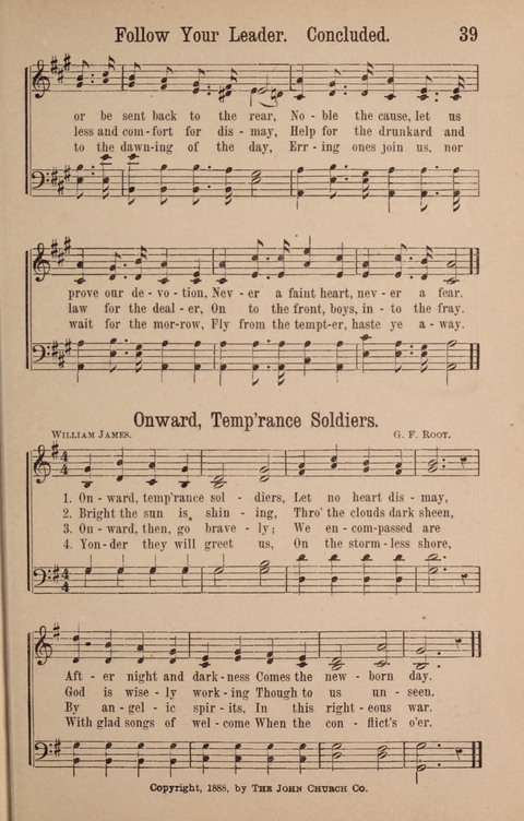 The Glorious Cause: a Collection of Songs, Hymns and Choruses for Earnest Temperance Workers page 39