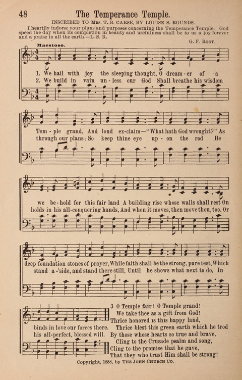 The Glorious Cause: a Collection of Songs, Hymns and Choruses for Earnest Temperance Workers page 48
