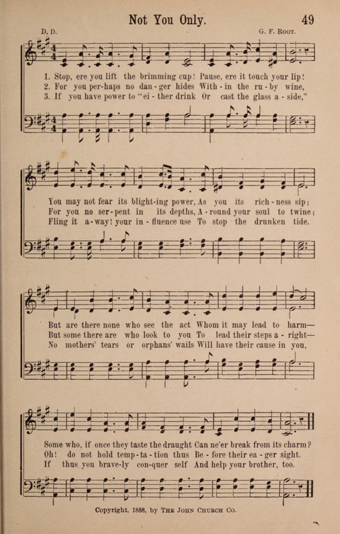 The Glorious Cause: a Collection of Songs, Hymns and Choruses for Earnest Temperance Workers page 49