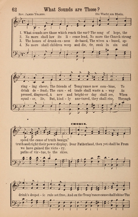 The Glorious Cause: a Collection of Songs, Hymns and Choruses for Earnest Temperance Workers page 62