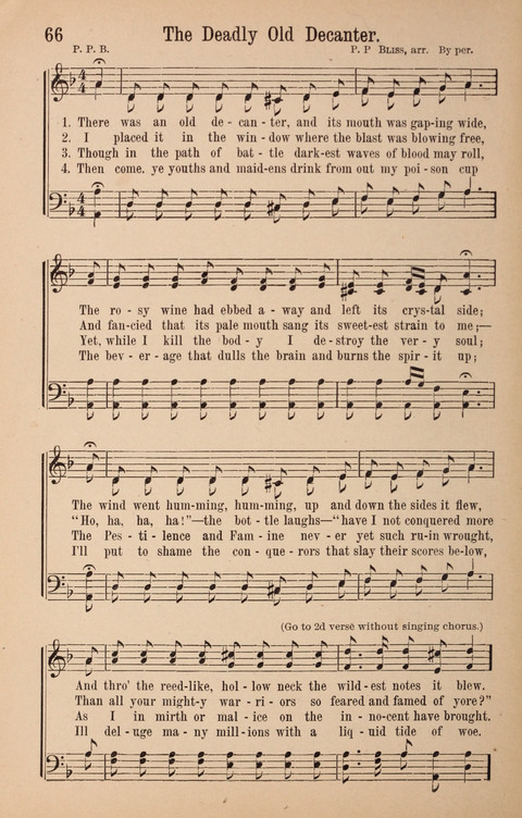 The Glorious Cause: a Collection of Songs, Hymns and Choruses for Earnest Temperance Workers page 66