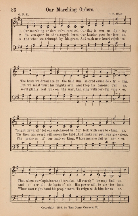The Glorious Cause: a Collection of Songs, Hymns and Choruses for Earnest Temperance Workers page 86