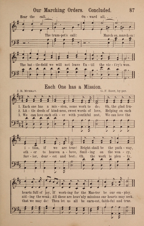The Glorious Cause: a Collection of Songs, Hymns and Choruses for Earnest Temperance Workers page 87