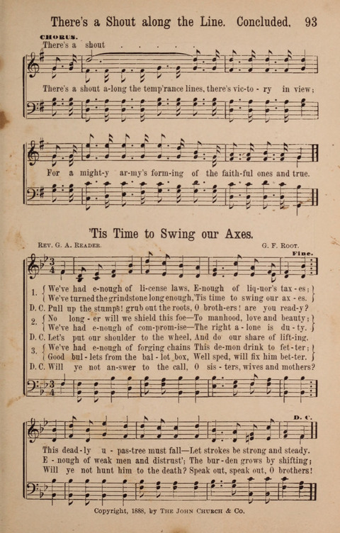 The Glorious Cause: a Collection of Songs, Hymns and Choruses for Earnest Temperance Workers page 93