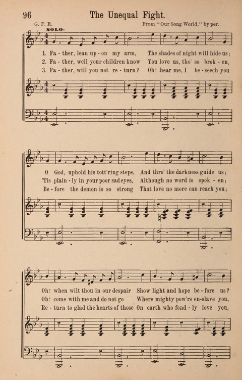 The Glorious Cause: a Collection of Songs, Hymns and Choruses for Earnest Temperance Workers page 96