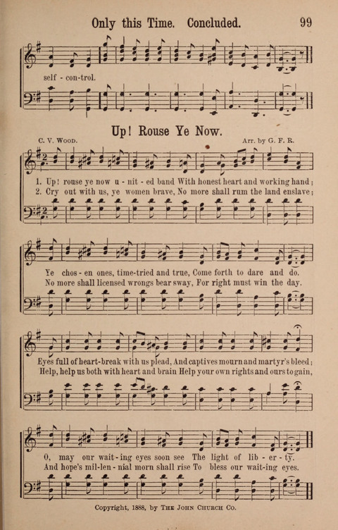 The Glorious Cause: a Collection of Songs, Hymns and Choruses for Earnest Temperance Workers page 99