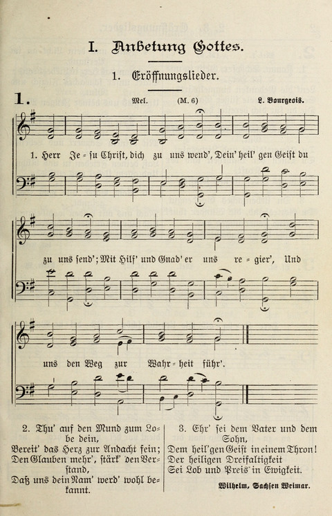 Gesangbuch für deutsche Gemeinden: enthaltend Psalmen und geistliche Lieder für öffentlichen und häuslichen Gottesdienst page 1