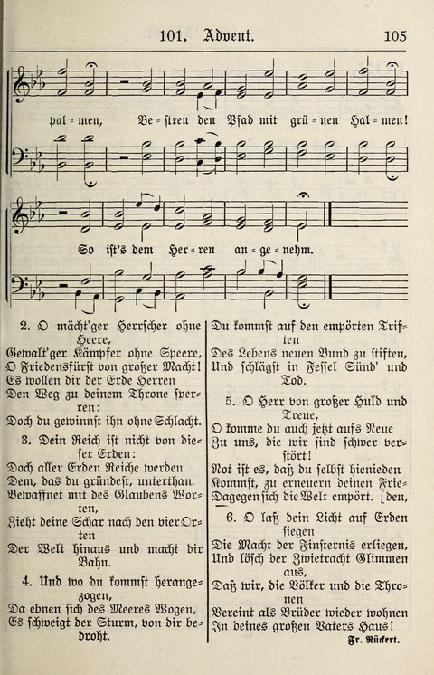 Gesangbuch für deutsche Gemeinden: enthaltend Psalmen und geistliche Lieder für öffentlichen und häuslichen Gottesdienst page 105