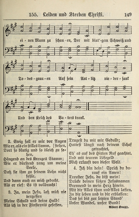 Gesangbuch für deutsche Gemeinden: enthaltend Psalmen und geistliche Lieder für öffentlichen und häuslichen Gottesdienst page 149