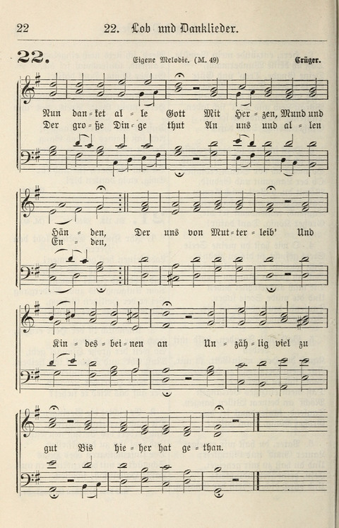 Gesangbuch für deutsche Gemeinden: enthaltend Psalmen und geistliche Lieder für öffentlichen und häuslichen Gottesdienst page 22