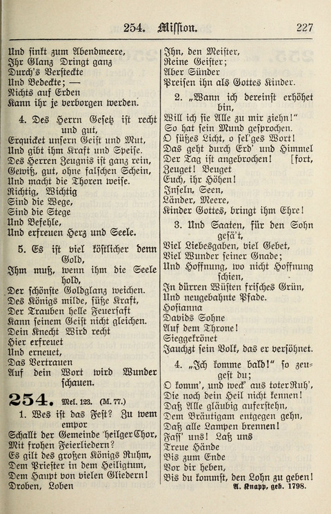 Gesangbuch für deutsche Gemeinden: enthaltend Psalmen und geistliche Lieder für öffentlichen und häuslichen Gottesdienst page 227