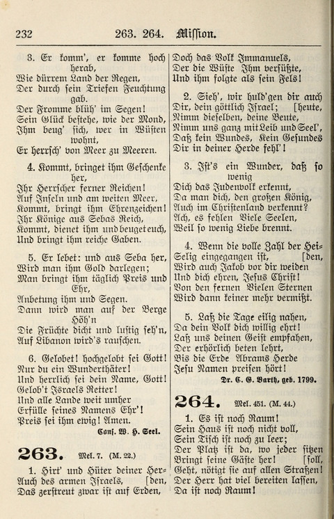 Gesangbuch für deutsche Gemeinden: enthaltend Psalmen und geistliche Lieder für öffentlichen und häuslichen Gottesdienst page 232