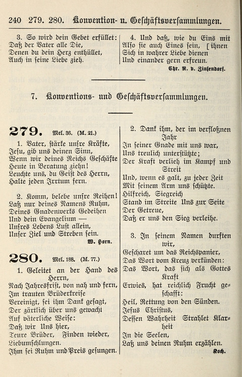 Gesangbuch für deutsche Gemeinden: enthaltend Psalmen und geistliche Lieder für öffentlichen und häuslichen Gottesdienst page 240