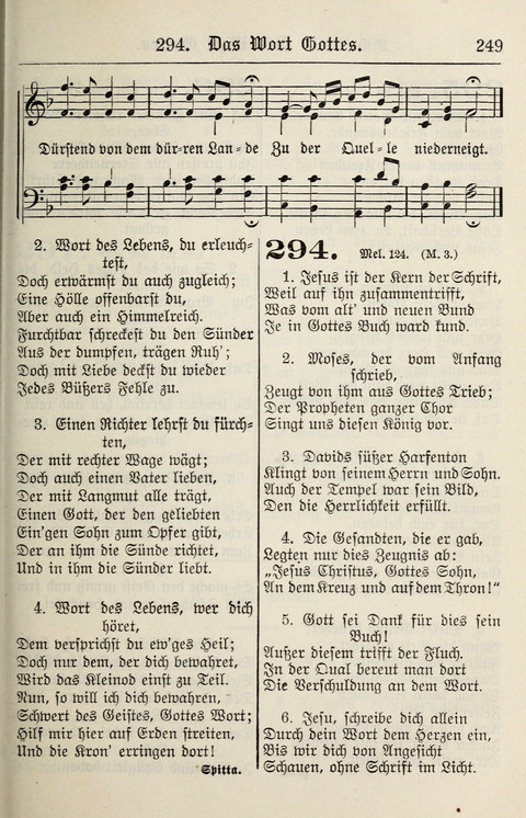 Gesangbuch für deutsche Gemeinden: enthaltend Psalmen und geistliche Lieder für öffentlichen und häuslichen Gottesdienst page 249