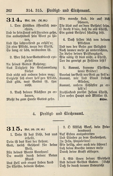 Gesangbuch für deutsche Gemeinden: enthaltend Psalmen und geistliche Lieder für öffentlichen und häuslichen Gottesdienst page 262