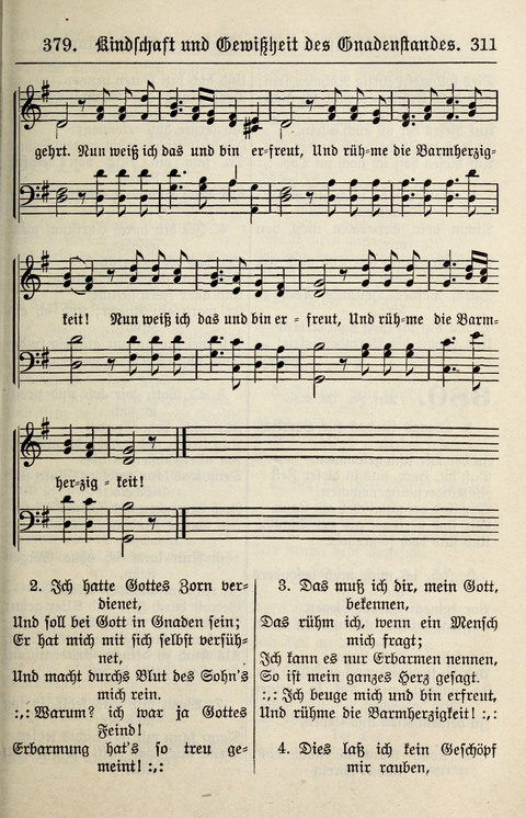 Gesangbuch für deutsche Gemeinden: enthaltend Psalmen und geistliche Lieder für öffentlichen und häuslichen Gottesdienst page 311
