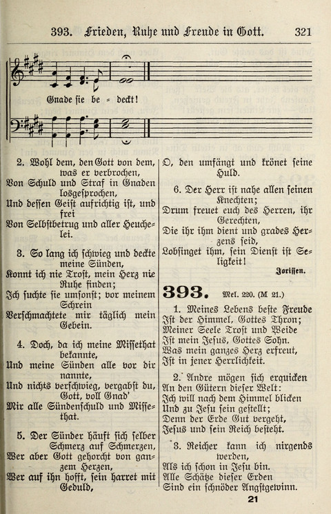 Gesangbuch für deutsche Gemeinden: enthaltend Psalmen und geistliche Lieder für öffentlichen und häuslichen Gottesdienst page 321