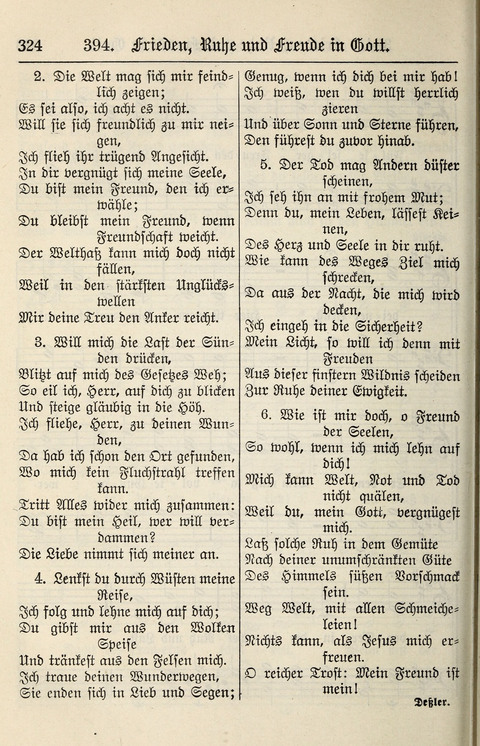 Gesangbuch für deutsche Gemeinden: enthaltend Psalmen und geistliche Lieder für öffentlichen und häuslichen Gottesdienst page 324
