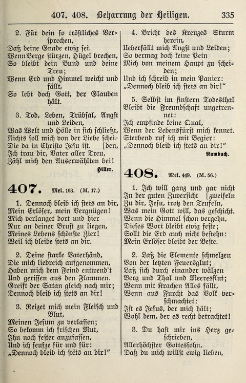 Gesangbuch für deutsche Gemeinden: enthaltend Psalmen und geistliche Lieder für öffentlichen und häuslichen Gottesdienst page 335