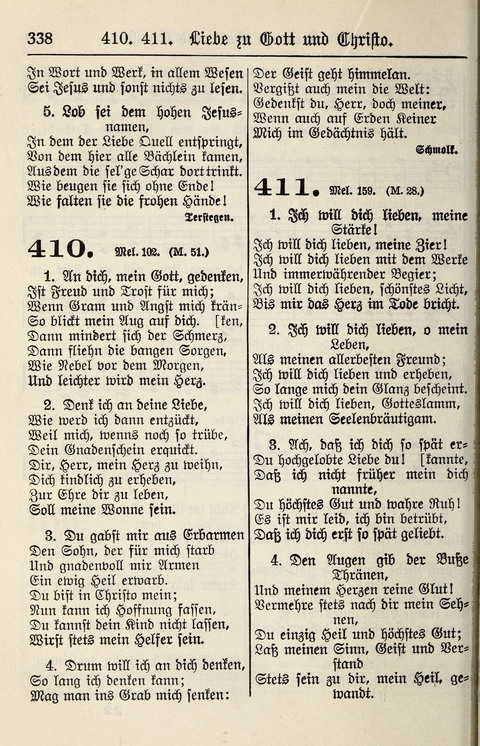 Gesangbuch für deutsche Gemeinden: enthaltend Psalmen und geistliche Lieder für öffentlichen und häuslichen Gottesdienst page 338