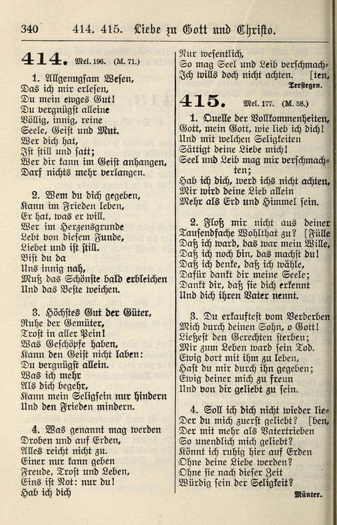 Gesangbuch für deutsche Gemeinden: enthaltend Psalmen und geistliche Lieder für öffentlichen und häuslichen Gottesdienst page 340