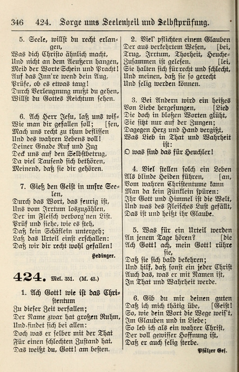 Gesangbuch für deutsche Gemeinden: enthaltend Psalmen und geistliche Lieder für öffentlichen und häuslichen Gottesdienst page 346
