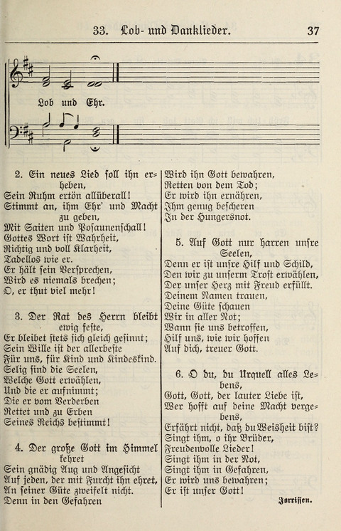 Gesangbuch für deutsche Gemeinden: enthaltend Psalmen und geistliche Lieder für öffentlichen und häuslichen Gottesdienst page 37
