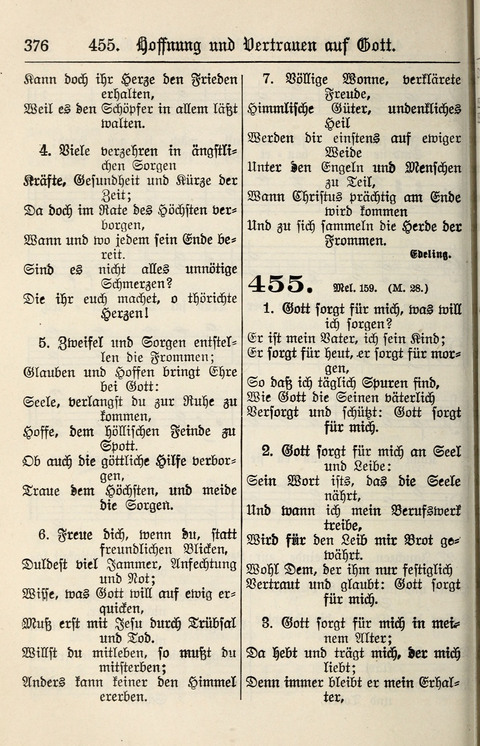 Gesangbuch für deutsche Gemeinden: enthaltend Psalmen und geistliche Lieder für öffentlichen und häuslichen Gottesdienst page 376