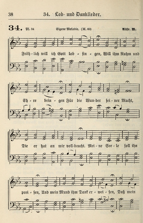 Gesangbuch für deutsche Gemeinden: enthaltend Psalmen und geistliche Lieder für öffentlichen und häuslichen Gottesdienst page 38
