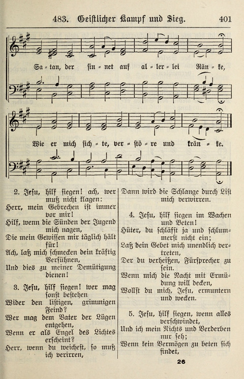 Gesangbuch für deutsche Gemeinden: enthaltend Psalmen und geistliche Lieder für öffentlichen und häuslichen Gottesdienst page 401