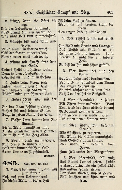 Gesangbuch für deutsche Gemeinden: enthaltend Psalmen und geistliche Lieder für öffentlichen und häuslichen Gottesdienst page 403