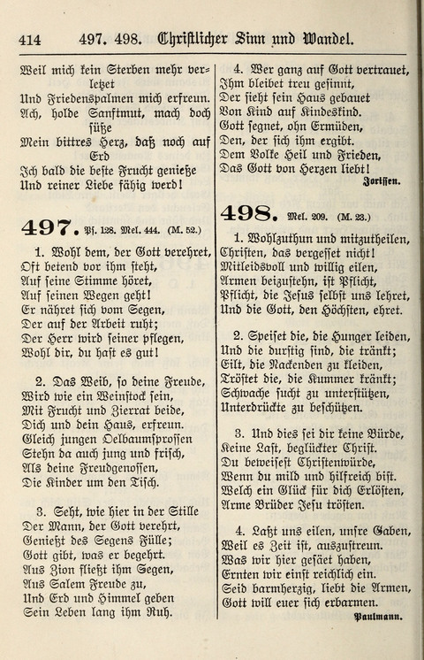 Gesangbuch für deutsche Gemeinden: enthaltend Psalmen und geistliche Lieder für öffentlichen und häuslichen Gottesdienst page 414