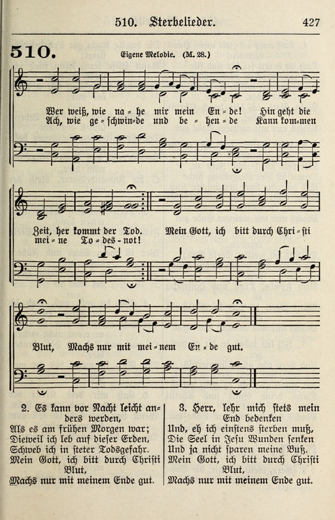 Gesangbuch für deutsche Gemeinden: enthaltend Psalmen und geistliche Lieder für öffentlichen und häuslichen Gottesdienst page 427