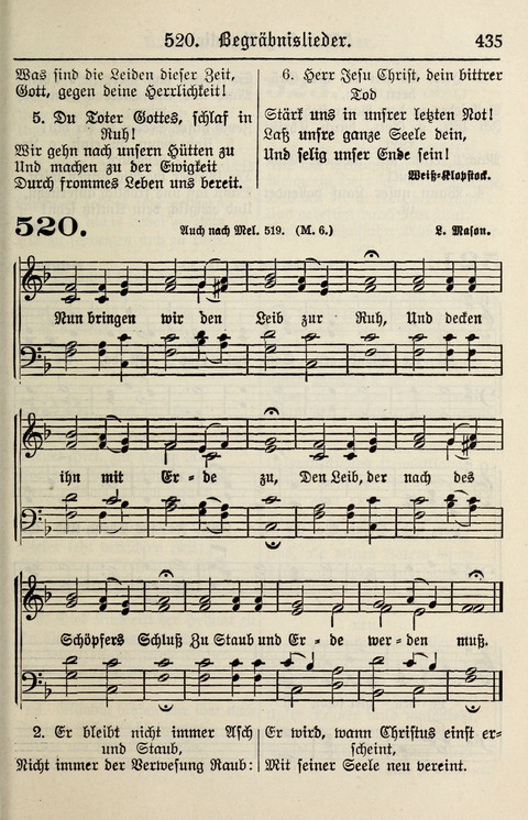 Gesangbuch für deutsche Gemeinden: enthaltend Psalmen und geistliche Lieder für öffentlichen und häuslichen Gottesdienst page 435