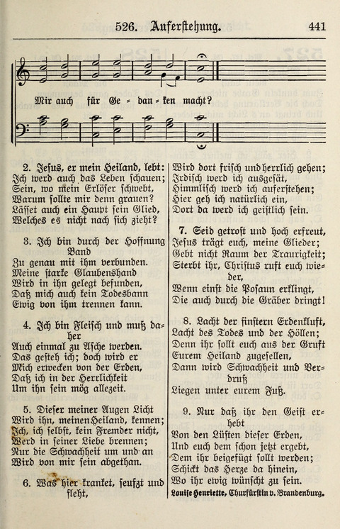 Gesangbuch für deutsche Gemeinden: enthaltend Psalmen und geistliche Lieder für öffentlichen und häuslichen Gottesdienst page 441