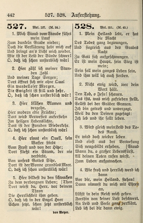 Gesangbuch für deutsche Gemeinden: enthaltend Psalmen und geistliche Lieder für öffentlichen und häuslichen Gottesdienst page 442