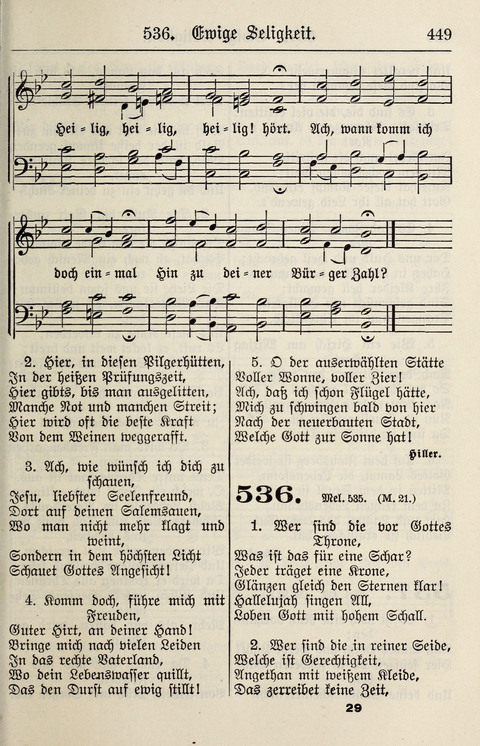 Gesangbuch für deutsche Gemeinden: enthaltend Psalmen und geistliche Lieder für öffentlichen und häuslichen Gottesdienst page 449