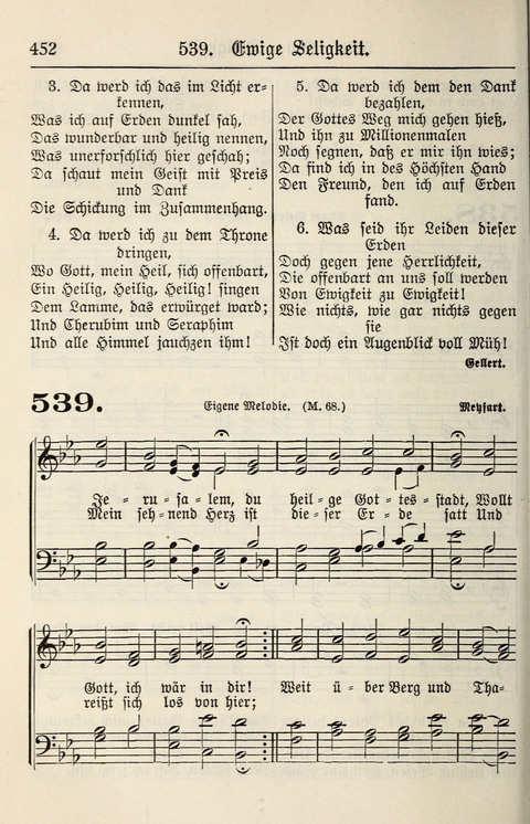 Gesangbuch für deutsche Gemeinden: enthaltend Psalmen und geistliche Lieder für öffentlichen und häuslichen Gottesdienst page 452