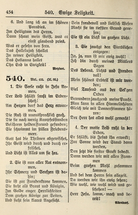 Gesangbuch für deutsche Gemeinden: enthaltend Psalmen und geistliche Lieder für öffentlichen und häuslichen Gottesdienst page 454