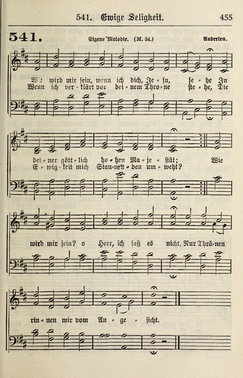 Gesangbuch für deutsche Gemeinden: enthaltend Psalmen und geistliche Lieder für öffentlichen und häuslichen Gottesdienst page 455