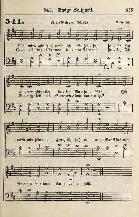 Gesangbuch für deutsche Gemeinden: enthaltend Psalmen und geistliche Lieder für öffentlichen und häuslichen Gottesdienst page 455
