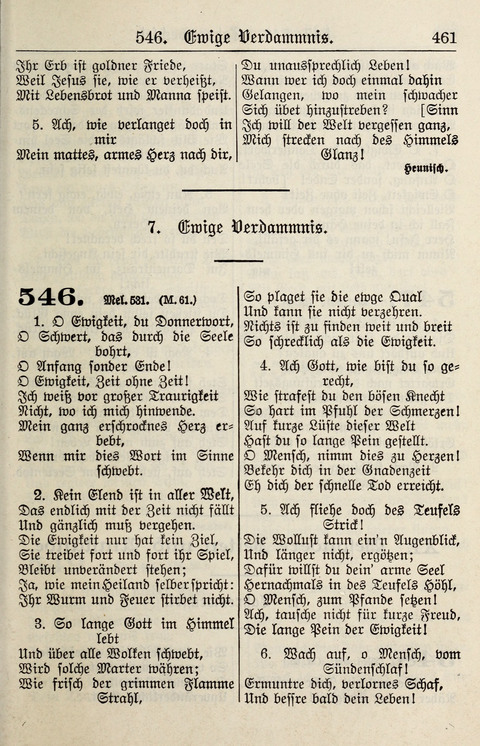 Gesangbuch für deutsche Gemeinden: enthaltend Psalmen und geistliche Lieder für öffentlichen und häuslichen Gottesdienst page 461