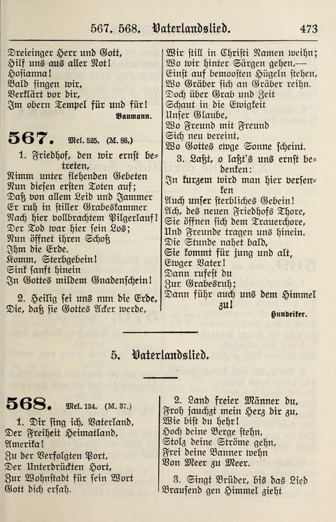 Gesangbuch für deutsche Gemeinden: enthaltend Psalmen und geistliche Lieder für öffentlichen und häuslichen Gottesdienst page 473